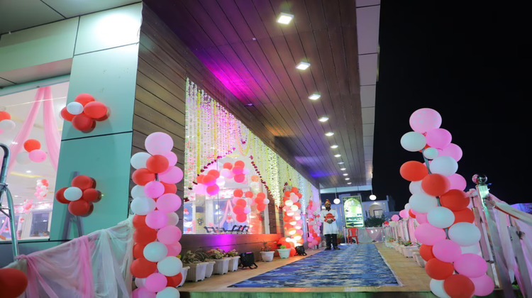 hotel shanvi landmark panna banquet interiors